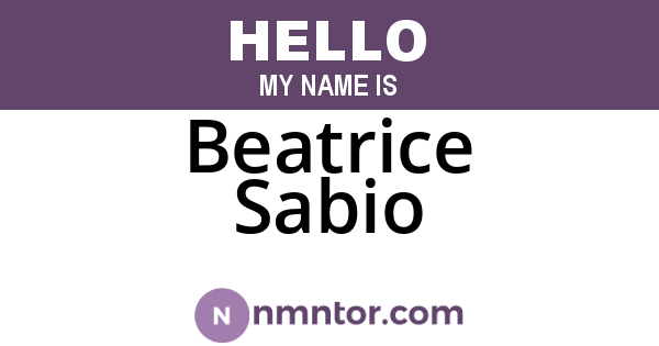 Beatrice Sabio
