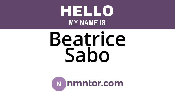 Beatrice Sabo