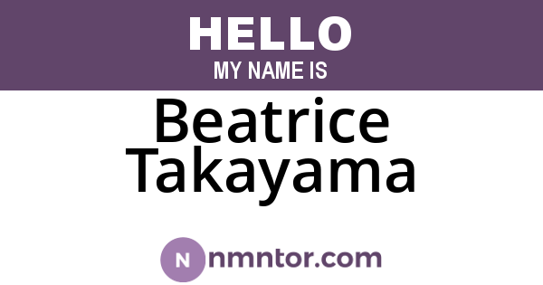 Beatrice Takayama