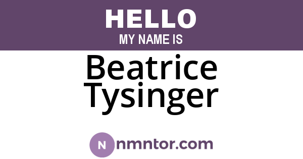 Beatrice Tysinger