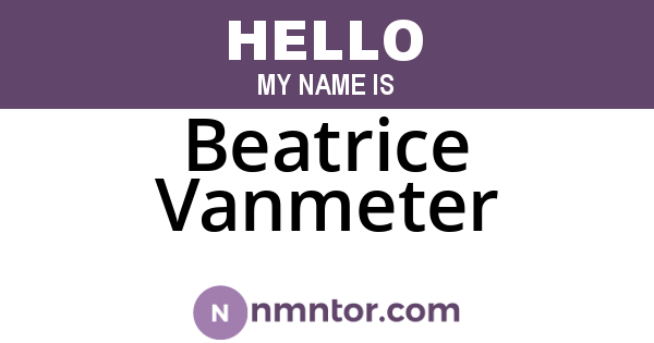 Beatrice Vanmeter