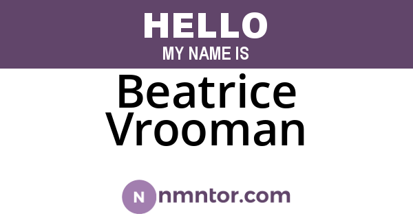 Beatrice Vrooman