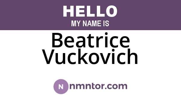 Beatrice Vuckovich