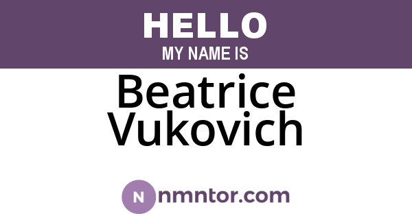 Beatrice Vukovich