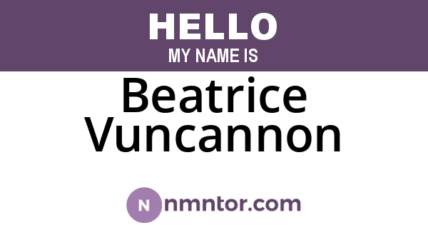 Beatrice Vuncannon