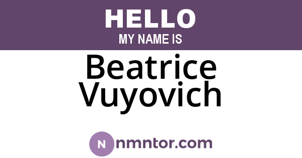 Beatrice Vuyovich
