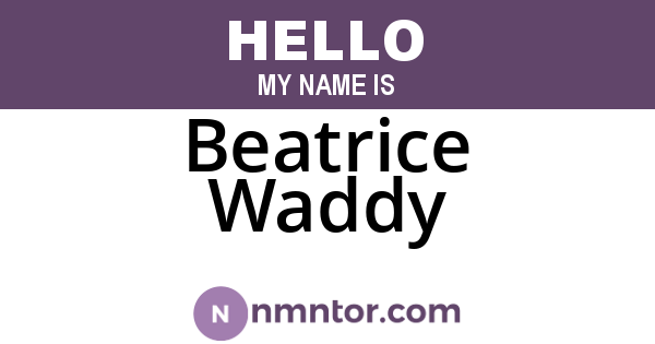 Beatrice Waddy