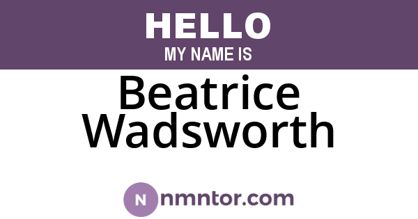 Beatrice Wadsworth