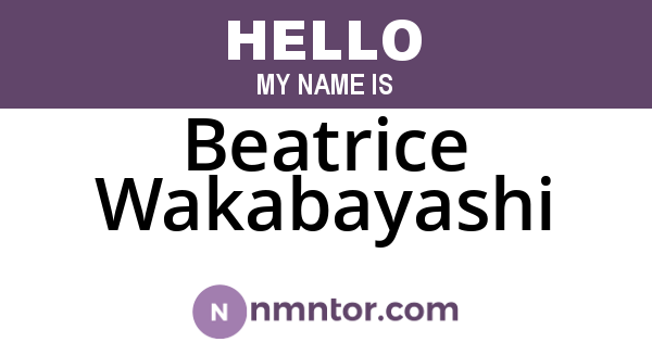 Beatrice Wakabayashi