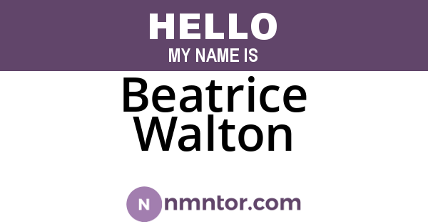 Beatrice Walton