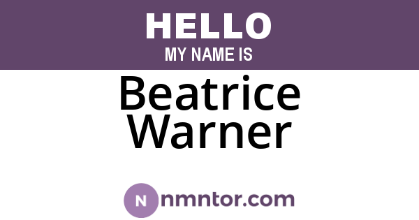 Beatrice Warner