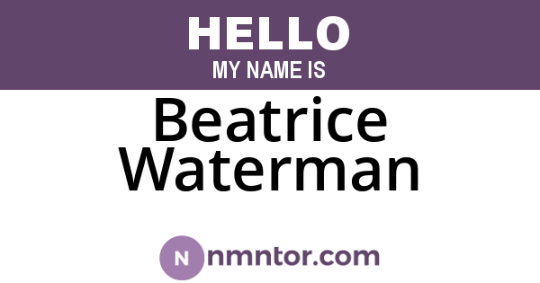 Beatrice Waterman