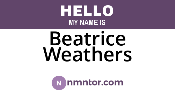 Beatrice Weathers