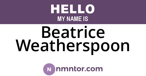 Beatrice Weatherspoon
