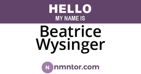 Beatrice Wysinger