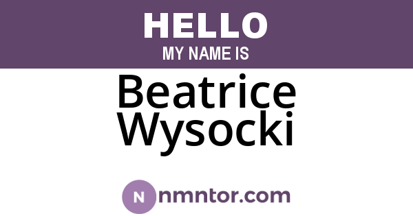 Beatrice Wysocki