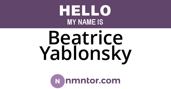 Beatrice Yablonsky