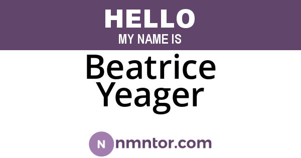Beatrice Yeager