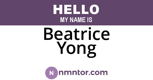 Beatrice Yong