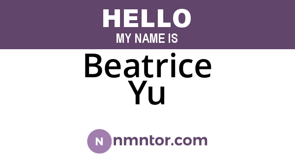 Beatrice Yu
