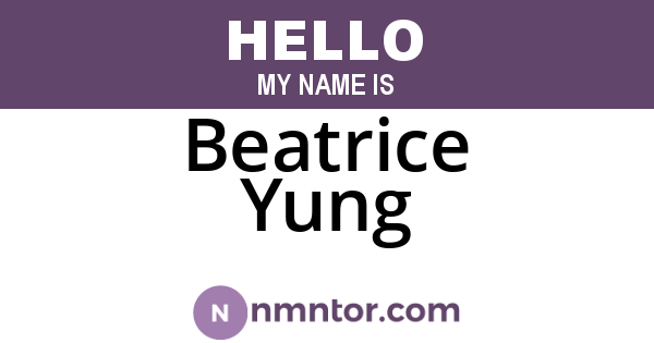 Beatrice Yung