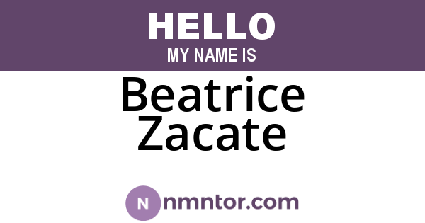 Beatrice Zacate