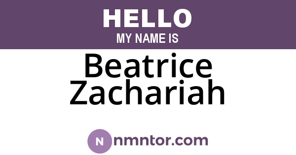 Beatrice Zachariah