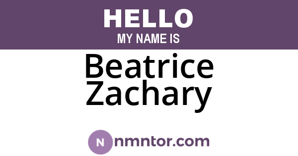 Beatrice Zachary