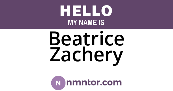 Beatrice Zachery