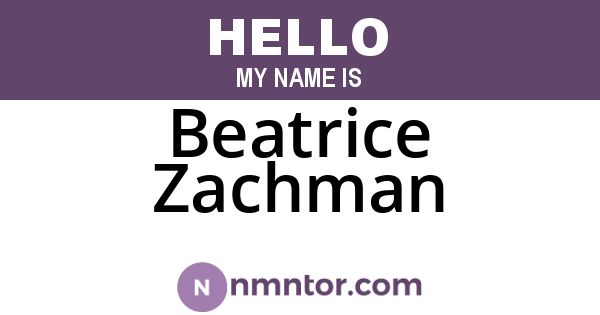 Beatrice Zachman