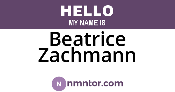 Beatrice Zachmann