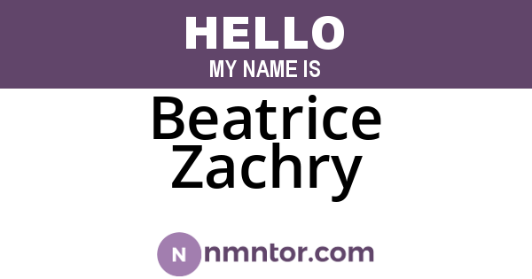 Beatrice Zachry