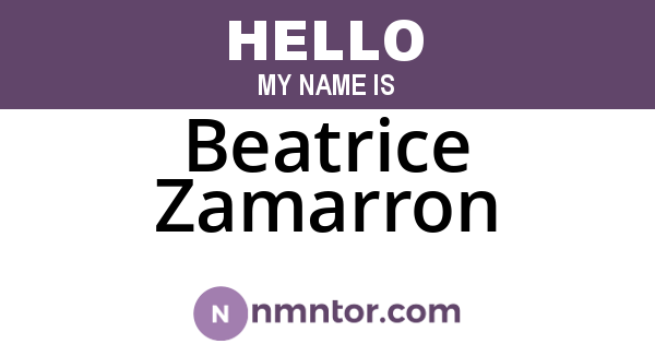 Beatrice Zamarron
