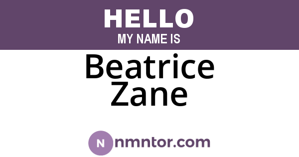 Beatrice Zane