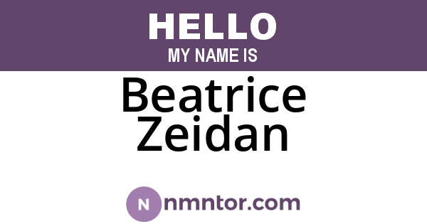 Beatrice Zeidan