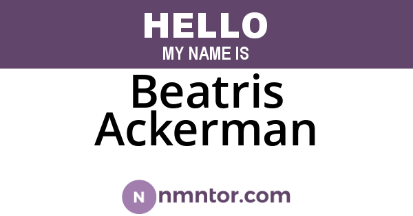 Beatris Ackerman