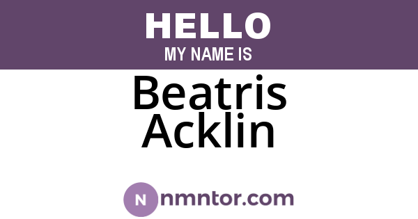 Beatris Acklin