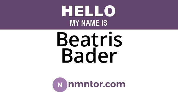 Beatris Bader