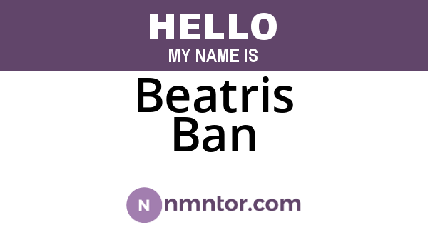 Beatris Ban