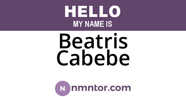 Beatris Cabebe