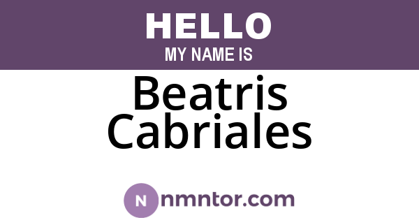 Beatris Cabriales