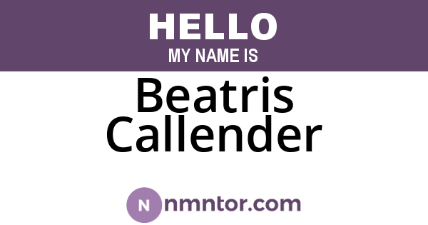 Beatris Callender