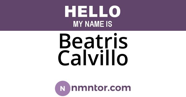 Beatris Calvillo