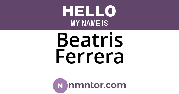 Beatris Ferrera