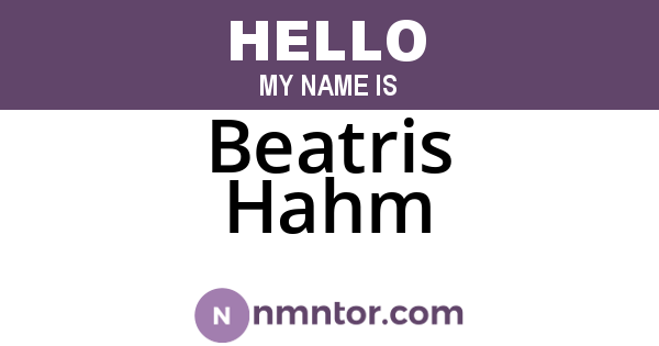 Beatris Hahm