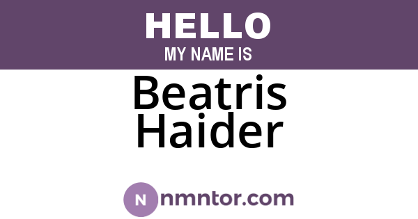 Beatris Haider