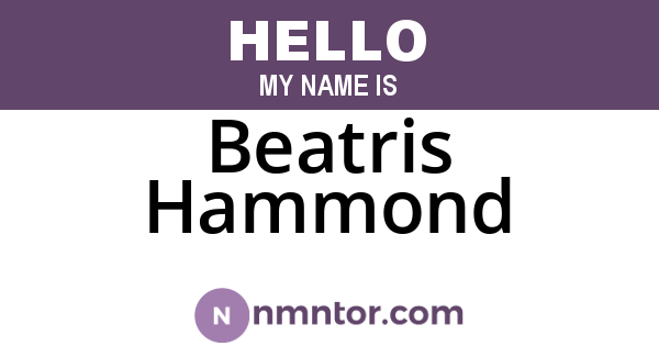 Beatris Hammond