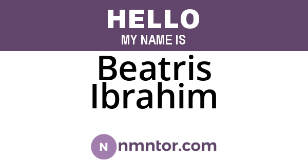 Beatris Ibrahim