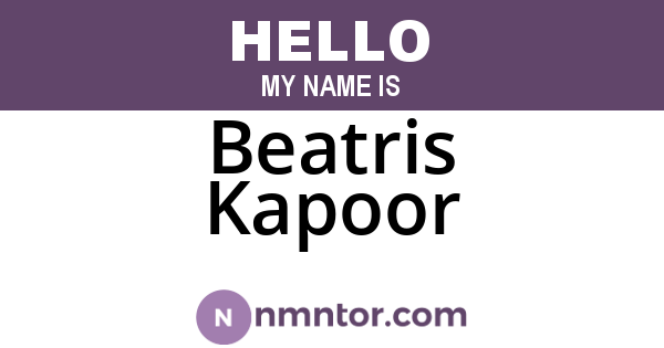Beatris Kapoor