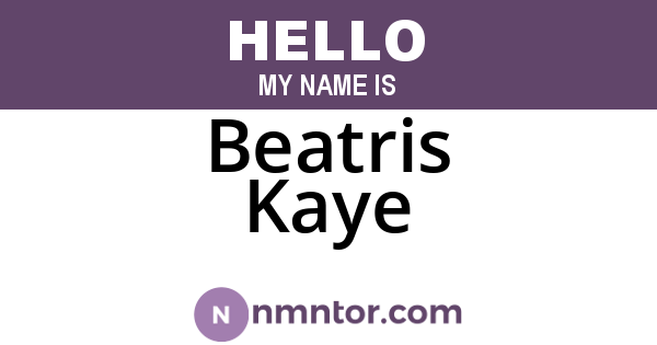 Beatris Kaye